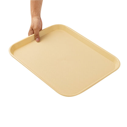 Chef 101 Rectangle Beige Plastic Fast Food Tray - 14" x 18" - 10 count box