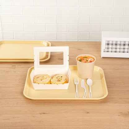 Chef 101 Rectangle Beige Plastic Fast Food Tray - 14" x 18" - 50 count box