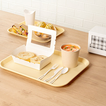 Chef 101 Rectangle Beige Plastic Fast Food Tray - 14" x 18" - 50 count box