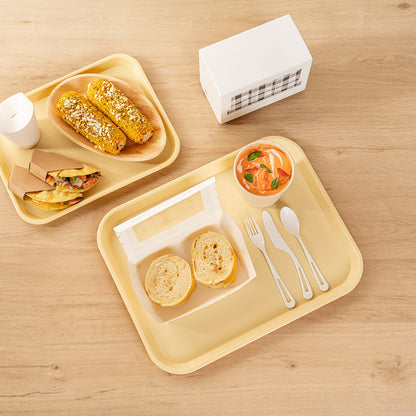 Chef 101 Rectangle Beige Plastic Fast Food Tray - 14" x 18" - 50 count box