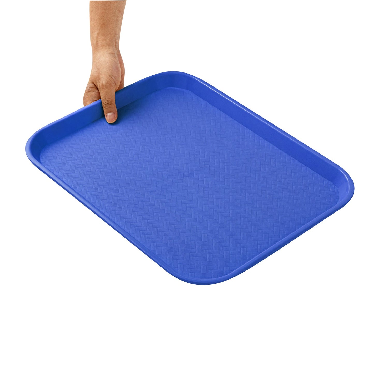 Chef 101 Rectangle Blue Plastic Fast Food Tray - 14" x 18" - 1 count box