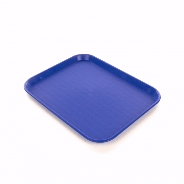 Chef 101 Rectangle Blue Plastic Fast Food Tray - 14" x 18" - 10 count box