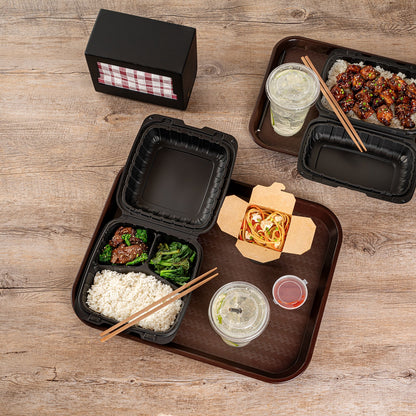 Chef 101 Rectangle Brown Plastic Fast Food Tray - 14" x 18" - 1 count box