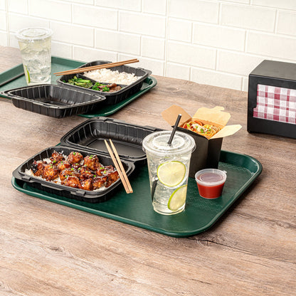 Chef 101 Rectangle Forest Green Plastic Fast Food Tray - 14" x 18" - 10 count box