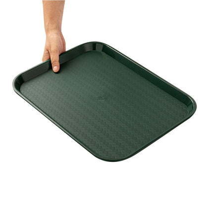 Chef 101 Rectangle Forest Green Plastic Fast Food Tray - 14" x 18" - 50 count box