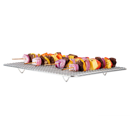 Met Lux Stainless Steel Footed Wire Cooling Rack - For Quarter Size Sheet Pan - 8 1/2" x 12" - 1 count box