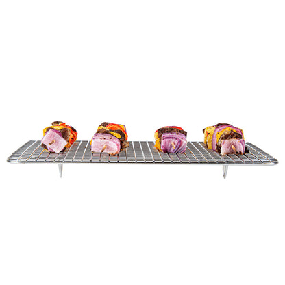 Met Lux Stainless Steel Footed Wire Cooling Rack - For Quarter Size Sheet Pan - 8 1/2" x 12" - 1 count box