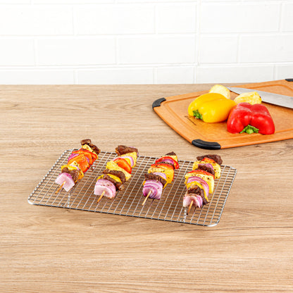 Met Lux Stainless Steel Footed Wire Cooling Rack - For Quarter Size Sheet Pan - 8 1/2" x 12" - 1 count box