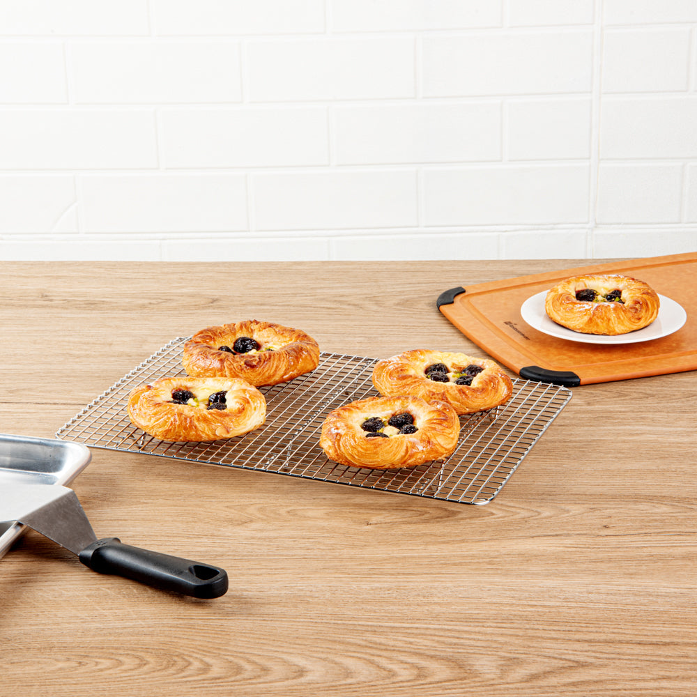 Met Lux Stainless Steel Footed Wire Cooling Rack - For Jelly Roll Pan - 9 3/4" x 14 3/4" - 1 count box