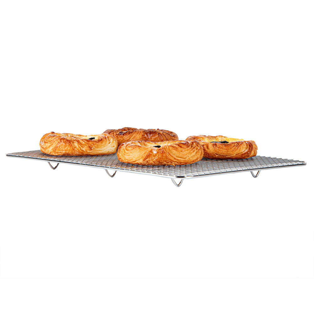 Met Lux Stainless Steel Footed Wire Cooling Rack - For Jelly Roll Pan - 9 3/4" x 14 3/4" - 1 count box