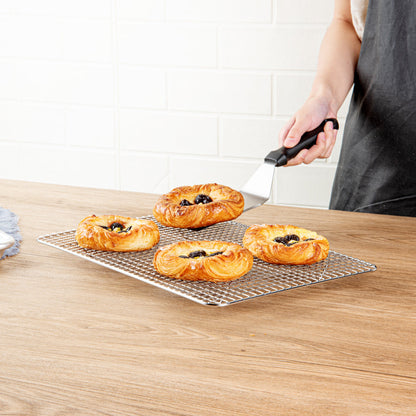 Met Lux Stainless Steel Footed Wire Cooling Rack - For Jelly Roll Pan - 9 3/4" x 14 3/4" - 1 count box