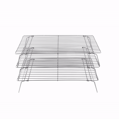 Met Lux Black Iron Stackable Cooling Rack Set - 3 Tier - 15 3/4" x 9 3/4" x 8 1/4" - 1 count box