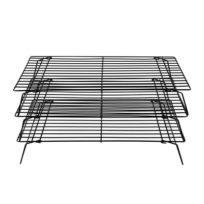 Met Lux Black Iron Stackable Cooling Rack Set - 3 Tier - 15 3/4" x 9 3/4" x 8 1/4" - 1 count box