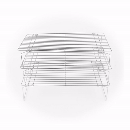 Met Lux Stainless Steel Stackable Cooling Rack Set - 3 Tier - 15 3/4" x 9 3/4" x 8 1/4" - 1 count box