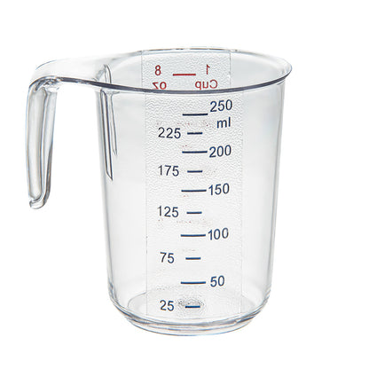 Chef 101 1-cup Clear Plastic Measuring Cup - 3 3/4" x 3" x 3 3/4" - 1 count box