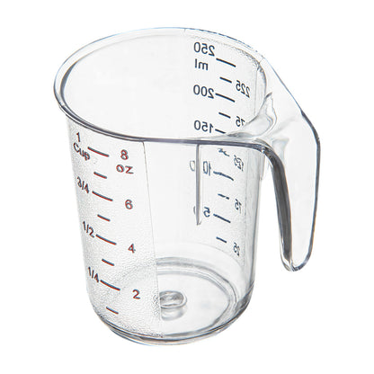 Chef 101 1-cup Clear Plastic Measuring Cup - 3 3/4" x 3" x 3 3/4" - 1 count box