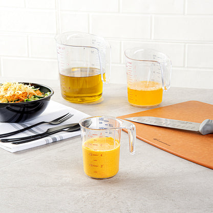 Chef 101 1-cup Clear Plastic Measuring Cup - 3 3/4" x 3" x 3 3/4" - 1 count box