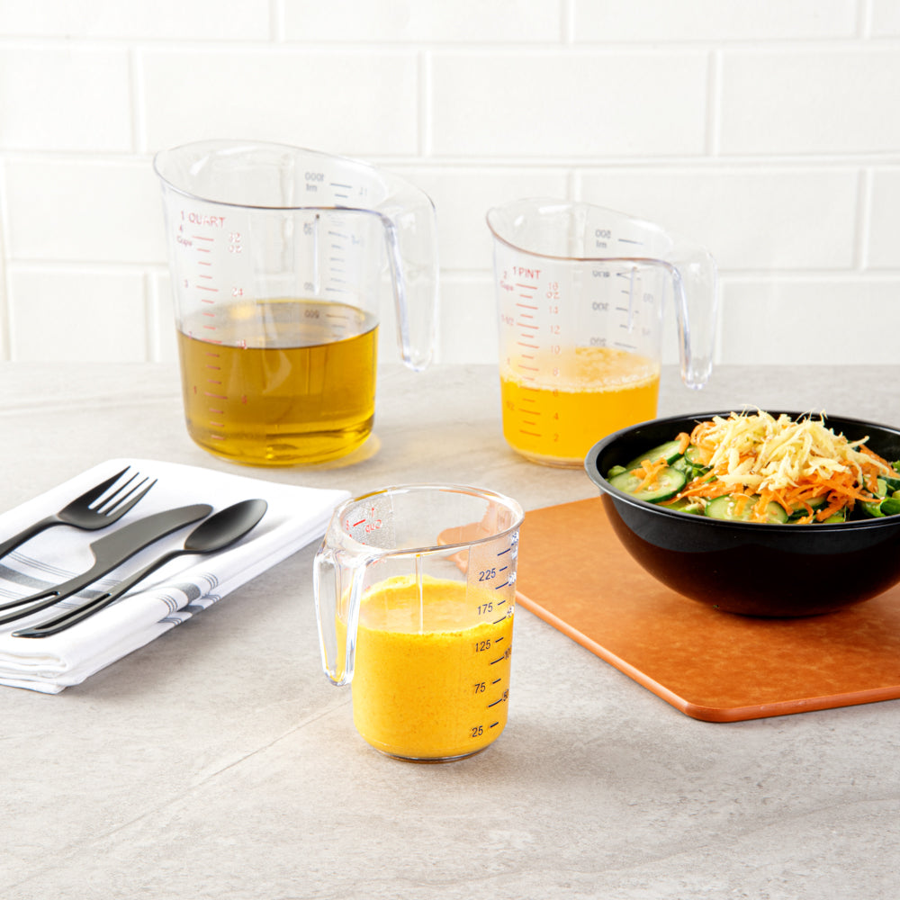 Chef 101 1-cup Clear Plastic Measuring Cup - 3 3/4" x 3" x 3 3/4" - 1 count box