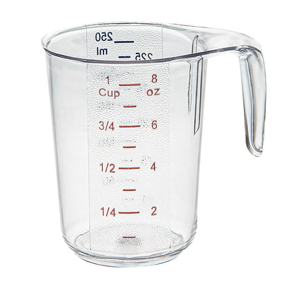 Chef 101 1-cup Clear Plastic Measuring Cup - 3 3/4" x 3" x 3 3/4" - 10 count box