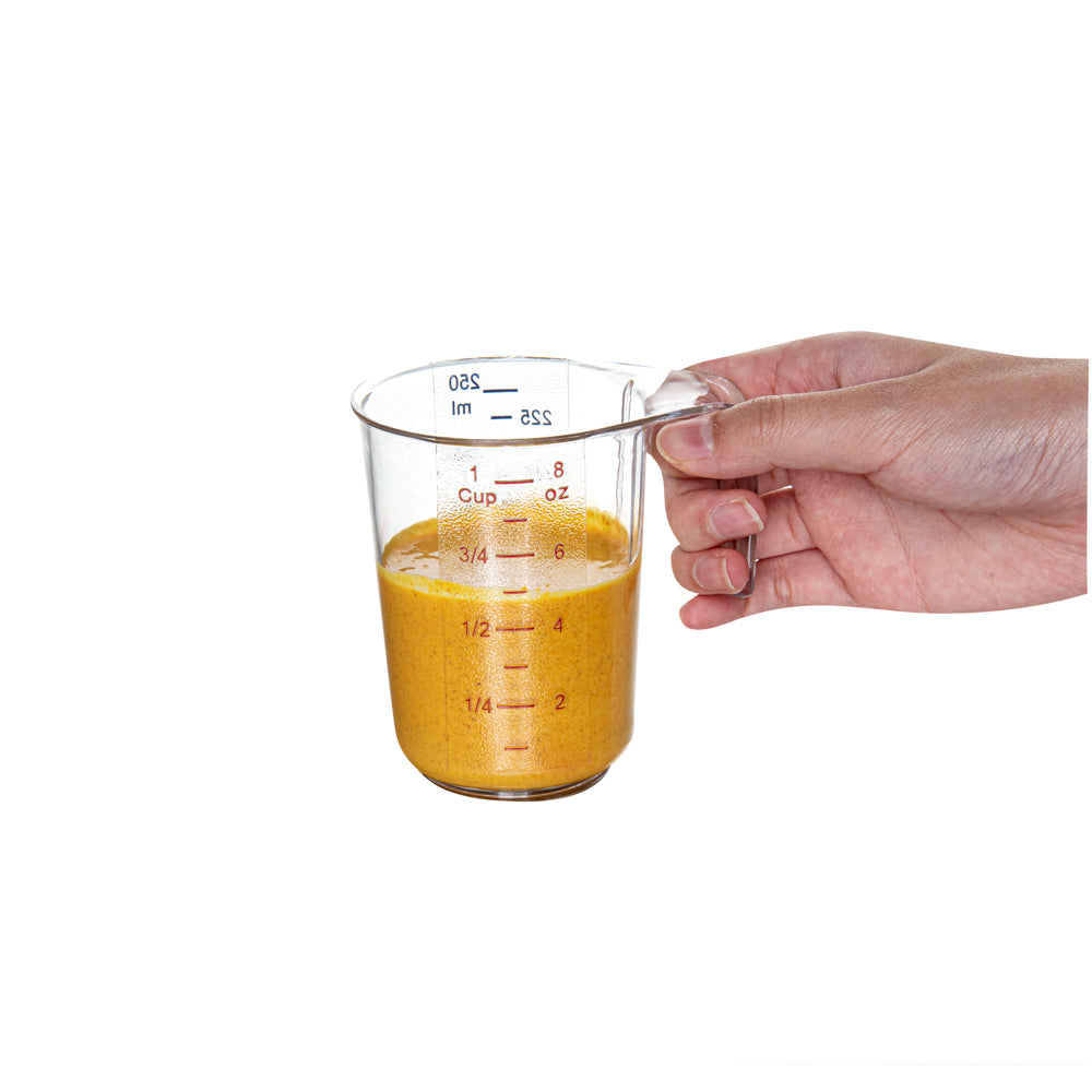 Chef 101 1-cup Clear Plastic Measuring Cup - 3 3/4" x 3" x 3 3/4" - 10 count box