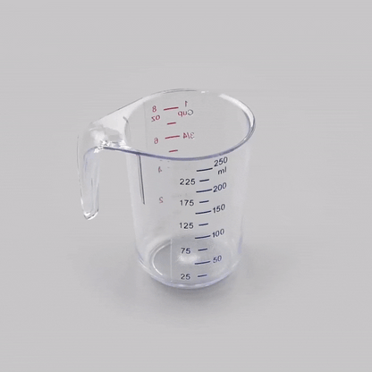 Chef 101 1-cup Clear Plastic Measuring Cup - 3 3/4" x 3" x 3 3/4" - 10 count box
