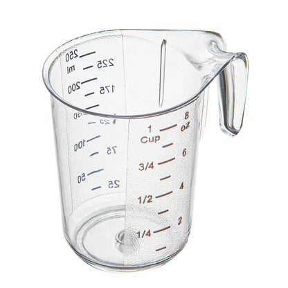Chef 101 1-cup Clear Plastic Measuring Cup - 3 3/4" x 3" x 3 3/4" - 10 count box