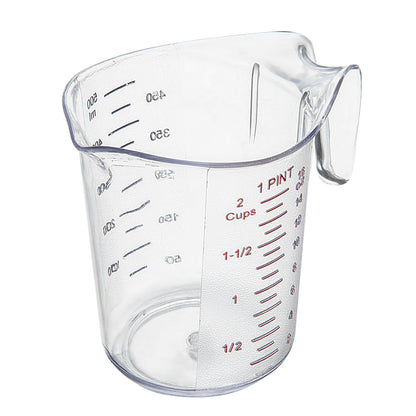 Chef 101 1 pt (2 cups) Clear Plastic Measuring Cup - 5 1/4" x 3 3/4" x 5" - 10 count box