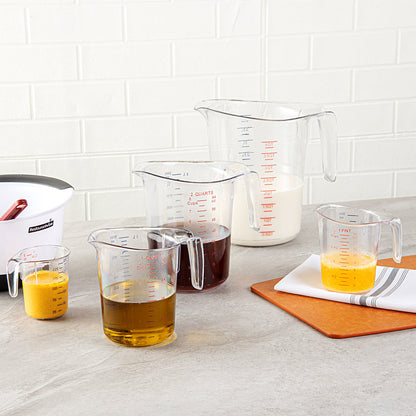 Chef 101 1 qt (4 cups) Clear Plastic Measuring Cup - 6 1/2" x 4 3/4" x 6" - 1 count box