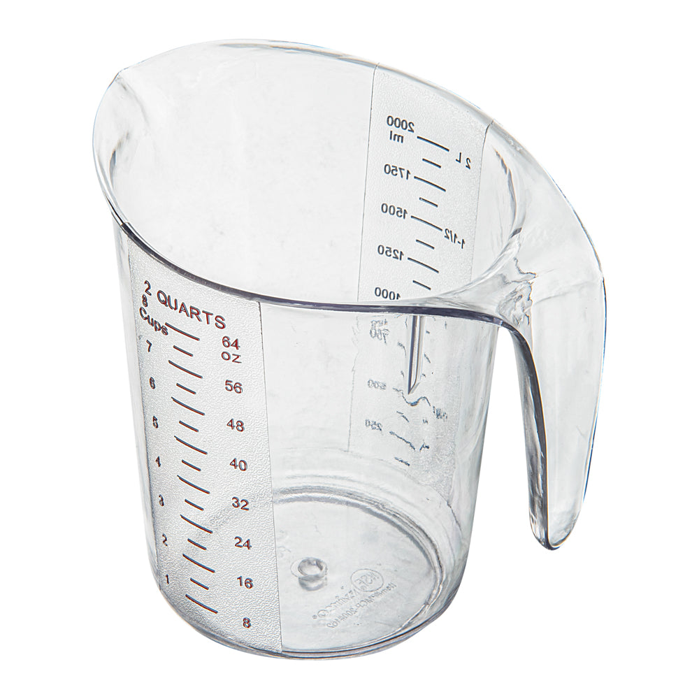 Chef 101 2 qt (8 cups) Clear Plastic Measuring Cup - 7 3/4" x 6" x 7 1/2" - 1 count box