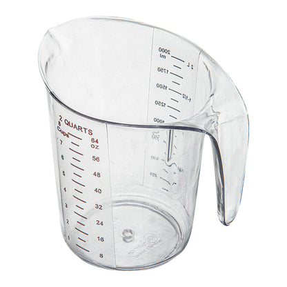 Chef 101 2 qt (8 cups) Clear Plastic Measuring Cup - 7 3/4" x 6" x 7 1/2" - 1 count box