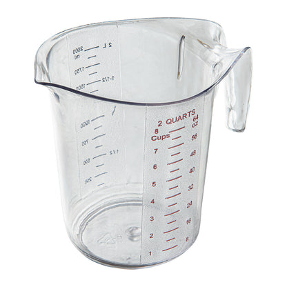 Chef 101 2 qt (8 cups) Clear Plastic Measuring Cup - 7 3/4" x 6" x 7 1/2" - 10 count box
