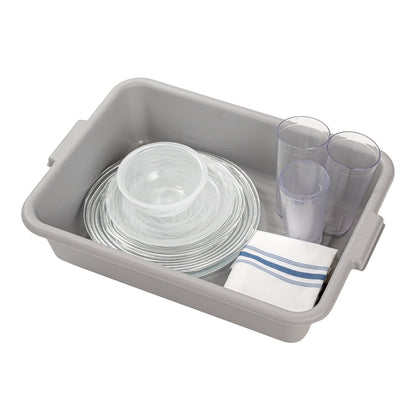 RW Clean Gray Plastic Bus Tub - Easy Grip - 20" x 15" x 5" - 1 count box