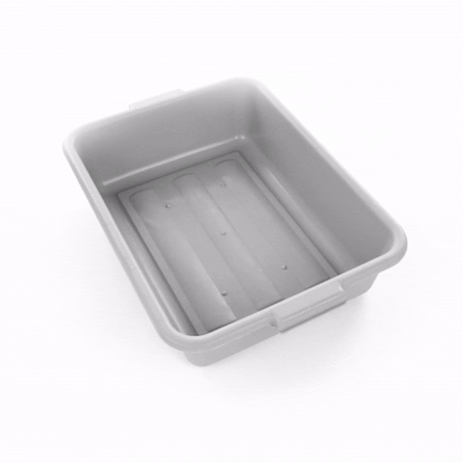 RW Clean Gray Plastic Bus Tub - Easy Grip - 20" x 15" x 5" - 1 count box