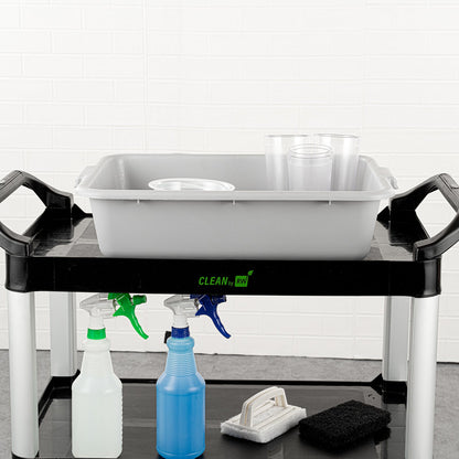 RW Clean Gray Plastic Bus Tub - Easy Grip - 20" x 15" x 5" - 1 count box