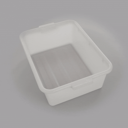 RW Clean White Plastic Bus Tub - Deep, Easy Grip - 20" x 15" x 7" - 10 count box