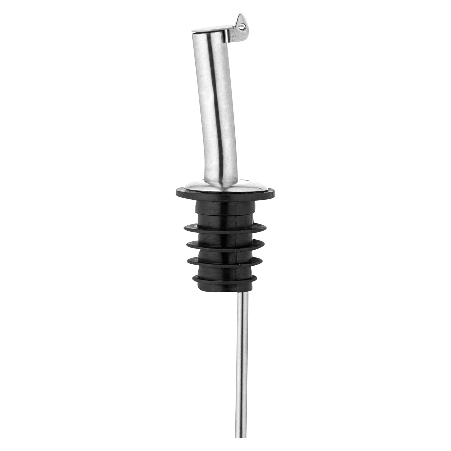 Bar Lux Stainless Steel Liquor Pourer - with Flip Cap - 4 1/4" x 1" x 1" - 1 count box