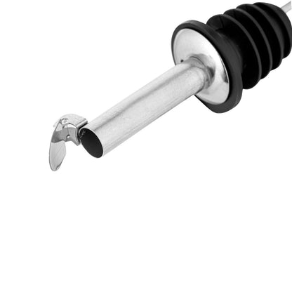 Bar Lux Stainless Steel Liquor Pourer - with Flip Cap - 4 1/4" x 1" x 1" - 1 count box