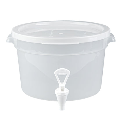 Bev Tek 3 gal Round Clear Plastic Beverage Dispenser - 12 1/2" x 12 1/2" x 8 3/4" - 1 count box
