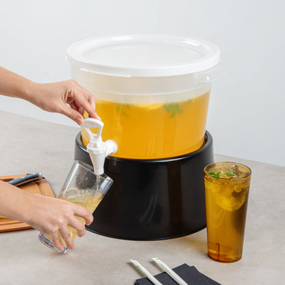 Bev Tek 3 gal Round Clear Plastic Beverage Dispenser - 12 1/2" x 12 1/2" x 8 3/4" - 1 count box