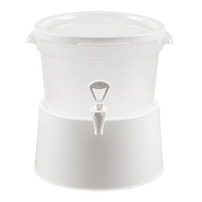 Bev Tek 3 gal Round Clear Plastic Beverage Dispenser - 12 1/2" x 12 1/2" x 8 3/4" - 4 count box