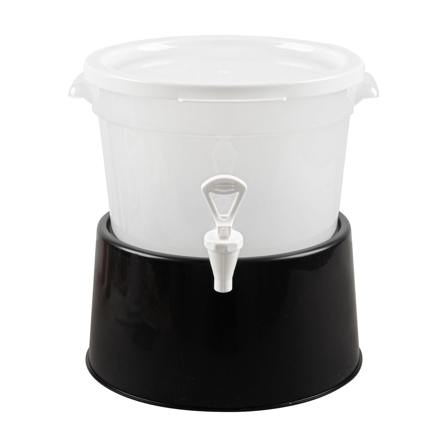 Bev Tek 3 gal Round Clear Plastic Beverage Dispenser - 12 1/2" x 12 1/2" x 8 3/4" - 4 count box