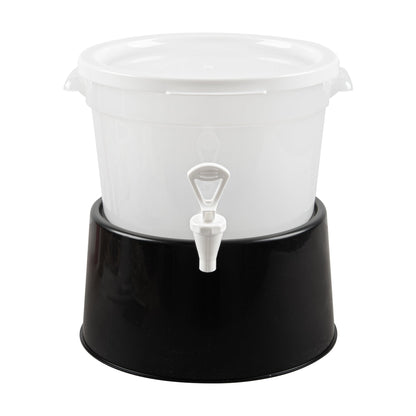 Bev Tek 3 gal Round Clear Plastic Beverage Dispenser - 12 1/2" x 12 1/2" x 8 3/4" - 4 count box