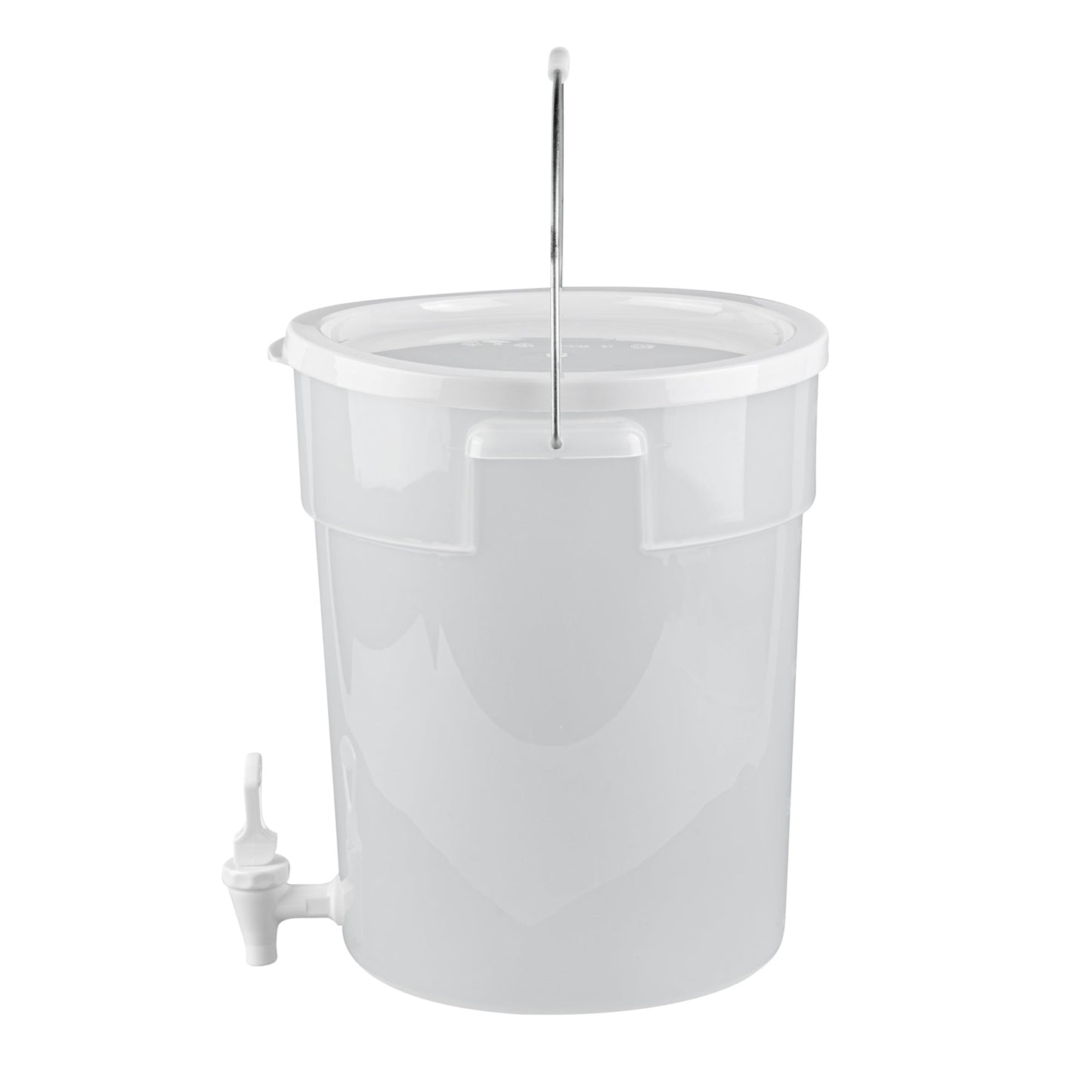 Bev Tek 6 gal Round Clear Plastic Beverage Dispenser - 12 1/4" x 12 1/4" x 15" - 4 count box