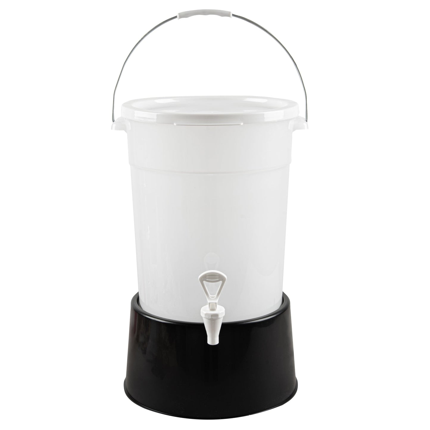 Bev Tek 6 gal Round Clear Plastic Beverage Dispenser - 12 1/4" x 12 1/4" x 15" - 4 count box