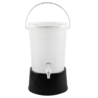 Bev Tek 6 gal Round Clear Plastic Beverage Dispenser - 12 1/4" x 12 1/4" x 15" - 4 count box