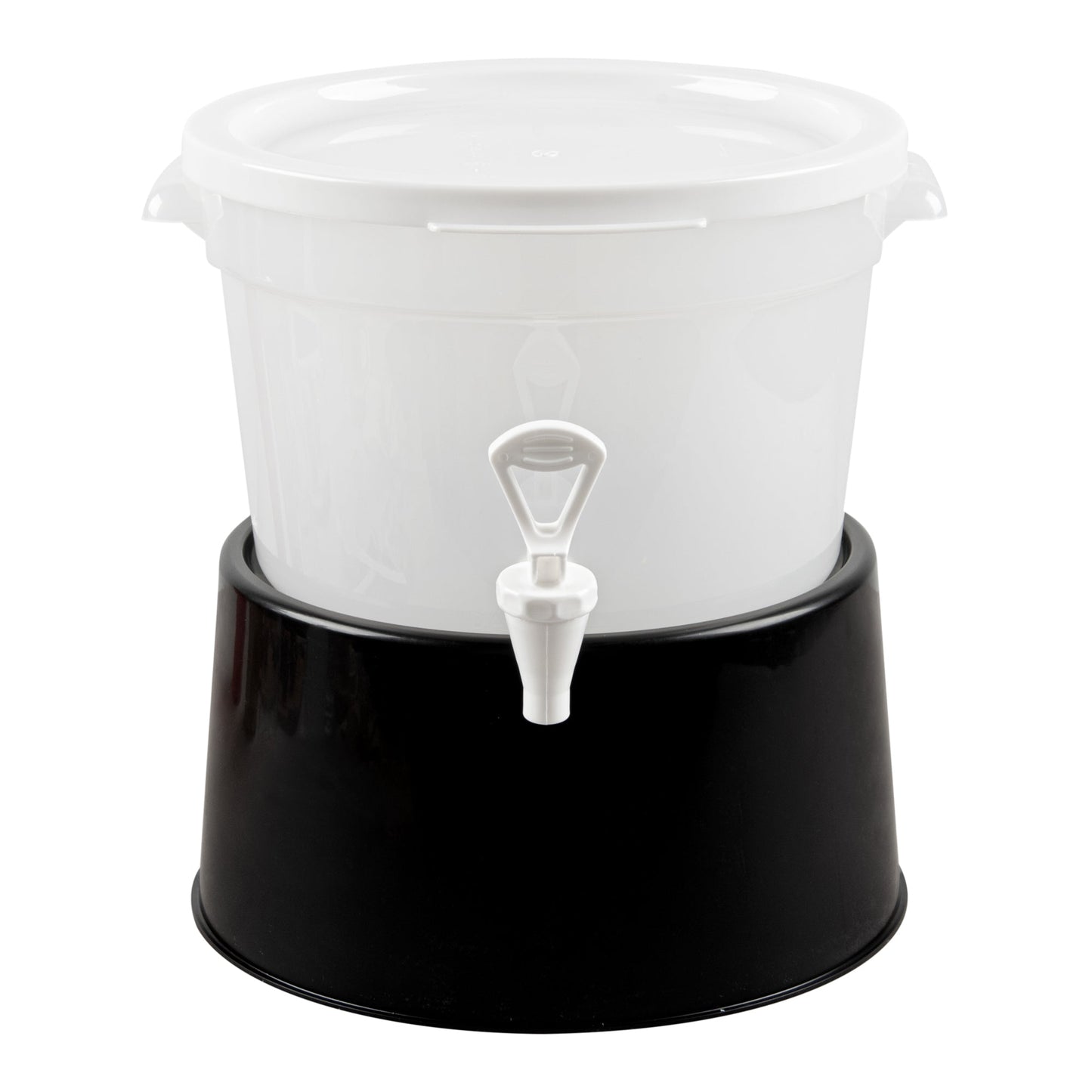 Bev Tek Round Black Plastic Beverage Dispenser Base - For 3 and 6 gal Dispenser - 10 1/2" x 10 1/2" x 6 1/2" - 1 count box
