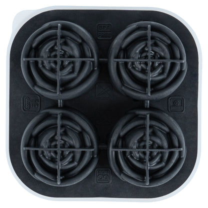 Bar Lux Black Silicone Ice Mold - 2" Rose, 4 Compartments - 1 count box