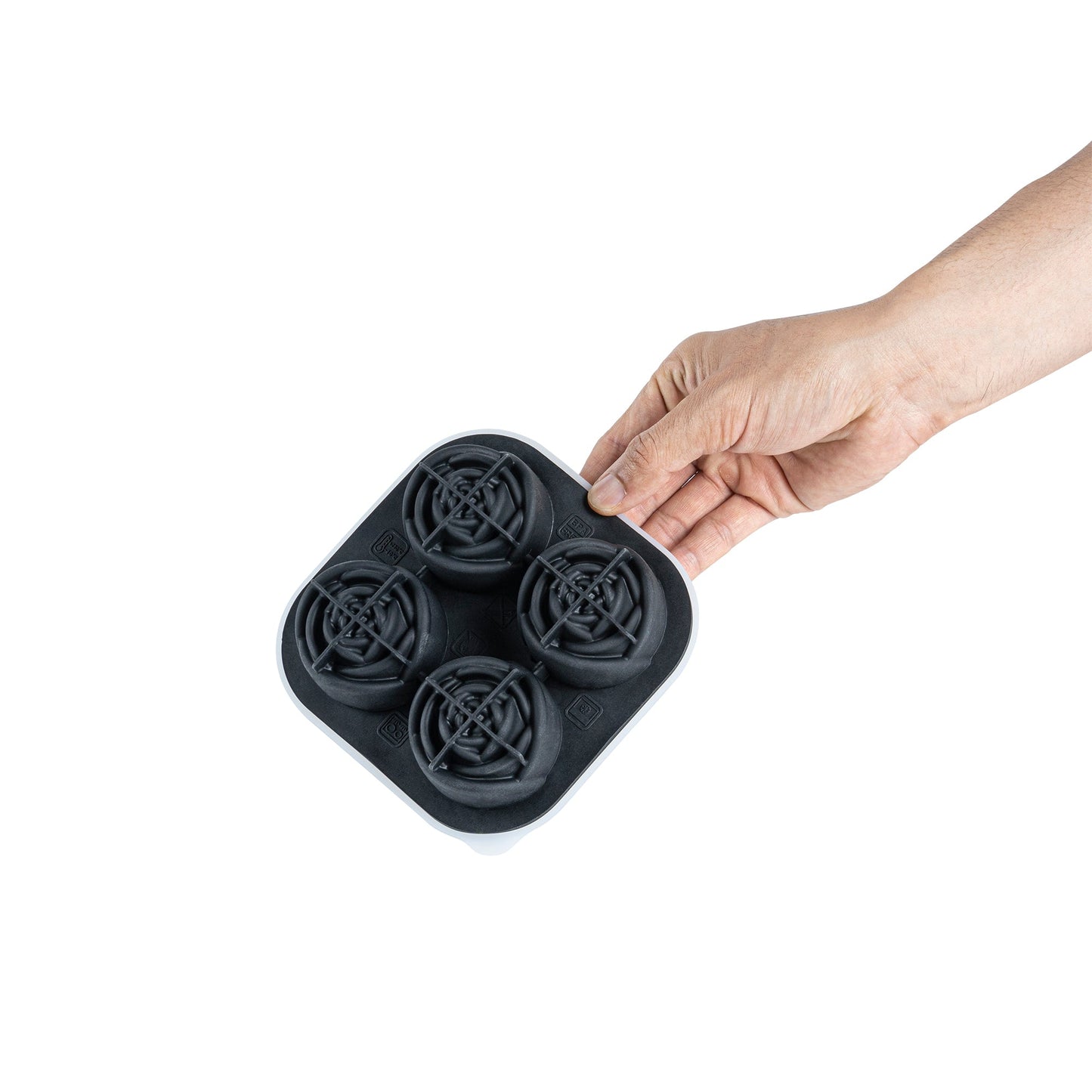 Bar Lux Black Silicone Ice Mold - 2" Rose, 4 Compartments - 1 count box
