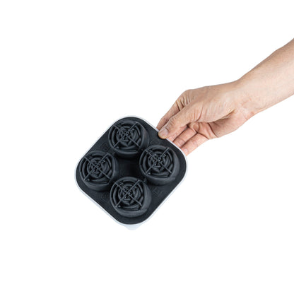 Bar Lux Black Silicone Ice Mold - 2" Rose, 4 Compartments - 1 count box