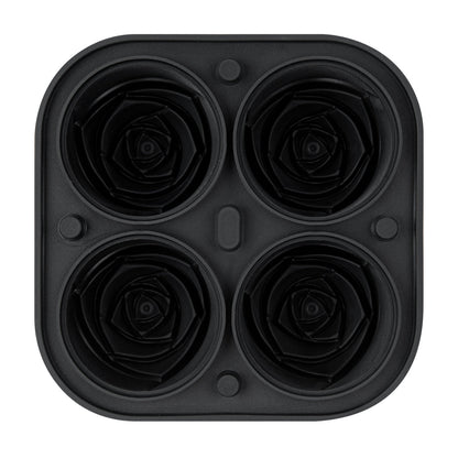 Bar Lux Black Silicone Ice Mold - 2" Rose, 4 Compartments - 1 count box